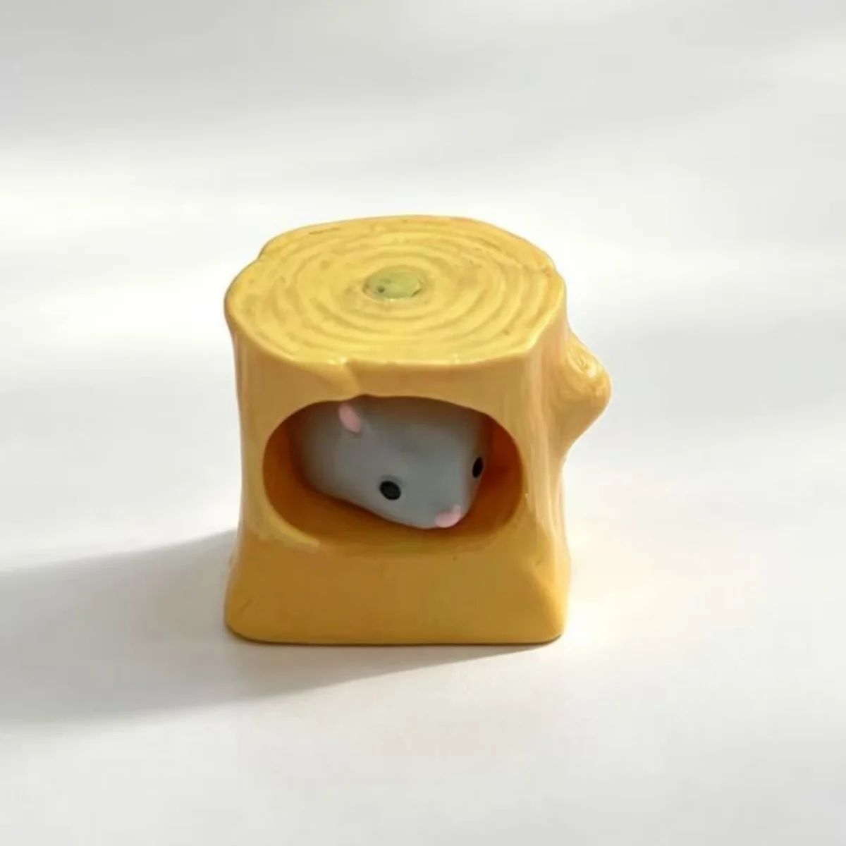 Magnetic Suction Chubby Hamster Cluster Trees Stump Handmade 3D Animal Mechanical Keyboard Keycap