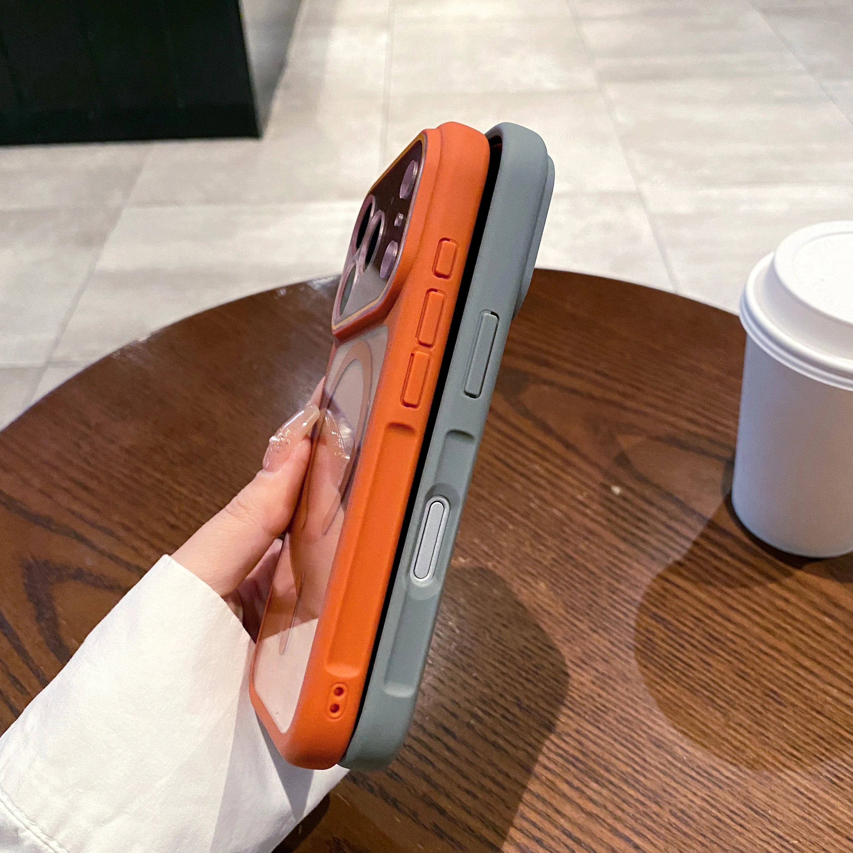 Original For MagSafe Transparent Phone Case for iPhone 17 Pro Max Magnetic Lens Protection Shockproof Silicone Frame Clear Cover - náhled 4