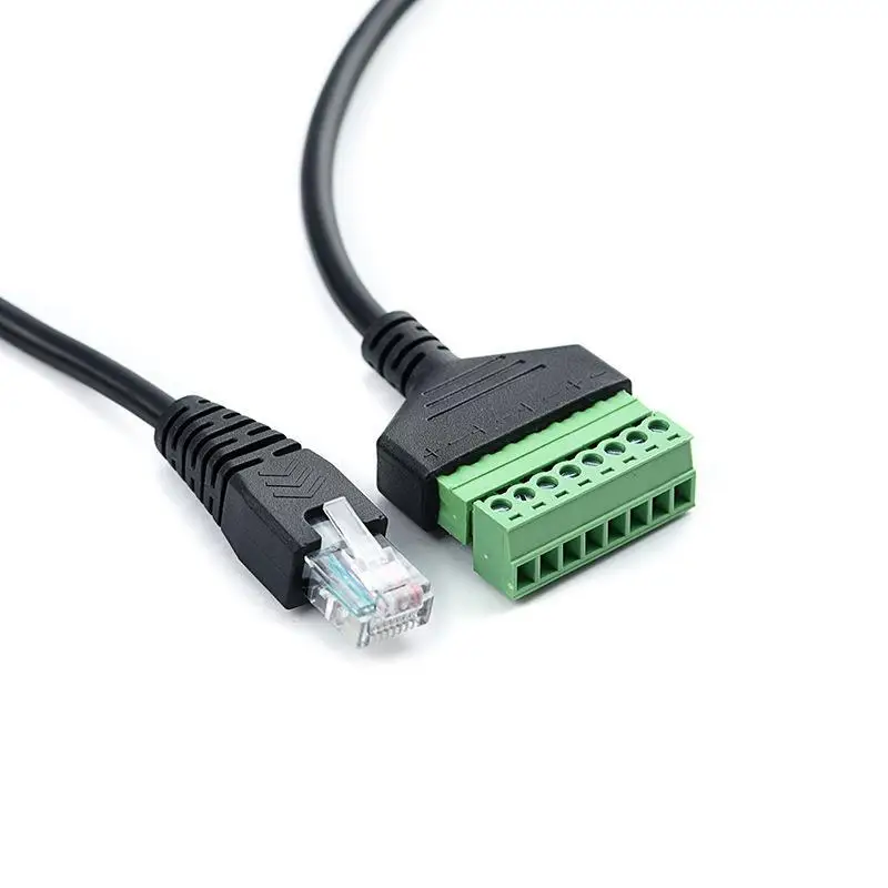 Câble d'extension réseau RJ45 à 8 cœurs, pas de soudure avec trou de vis, fixation de fil terminal allergique, convertisseur de prise mâle transparent