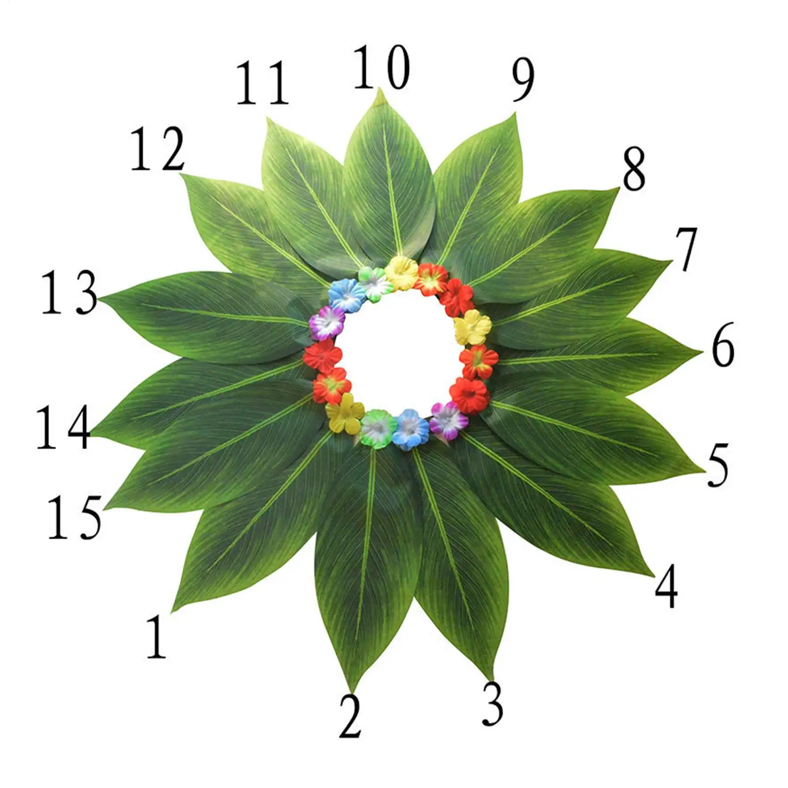 Costume hawaiano per donna Abito da erba hawaiana per ragazze Polsino tropicale Fascia per capelli Abiti realistici traspiranti per le vacanze