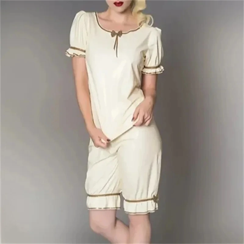 

Латексные женские топы Gummi по индивидуальному заказу, жилет с высоким воротником, тонкие рубашки без рукавов, толстая одежда 0,4 мм, косплей