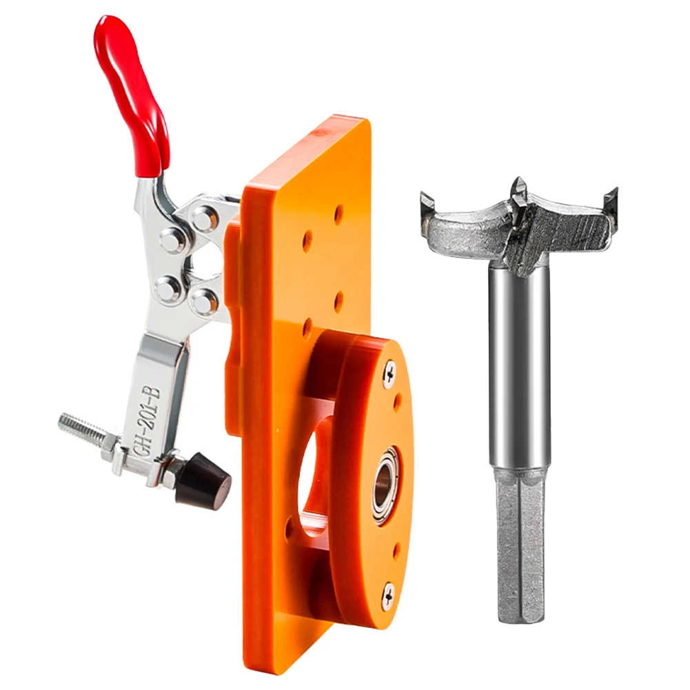 

Door Hinge Drill Jig Cabinet Hinge Drill Guide DIY Tool Door Hinge Router Template Hole Opening Auxiliary Tool