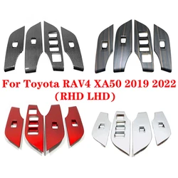 For Toyota RAV4 2019 2020 ABS plastic LHD Car Door Window glass Lift Control Switch Panel Cover Trim Car accessories 4PCS