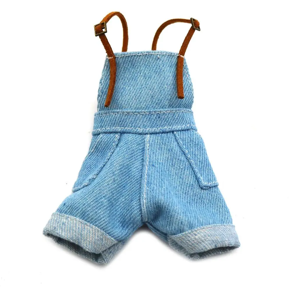 

Creativity Denim Jeans Doll Suspenders Trousers Outfit Cloth Crop Top Cowboy 29cm Doll Wearable Doll Decoration