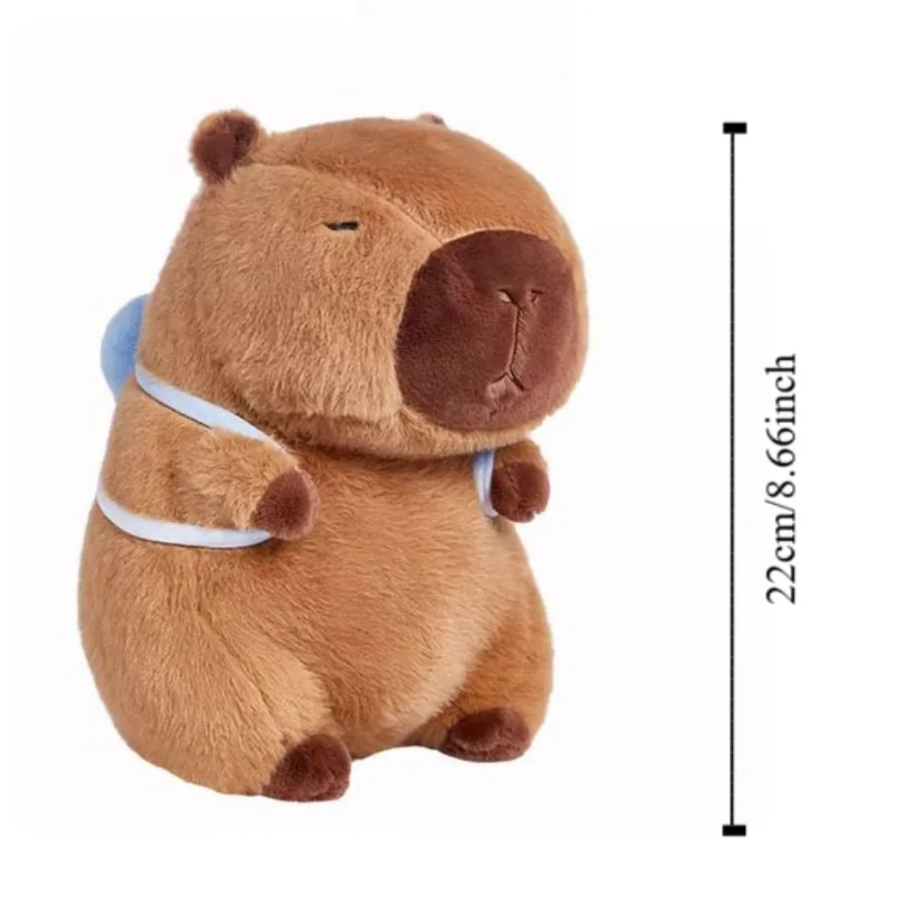 Con mochila de concha, juguete de peluche de Capibara, simulación de verano, Capibara, Anime, juguete esponjoso, muñeca bonita, muñeca de tela, muñeco de peluche de Capibara