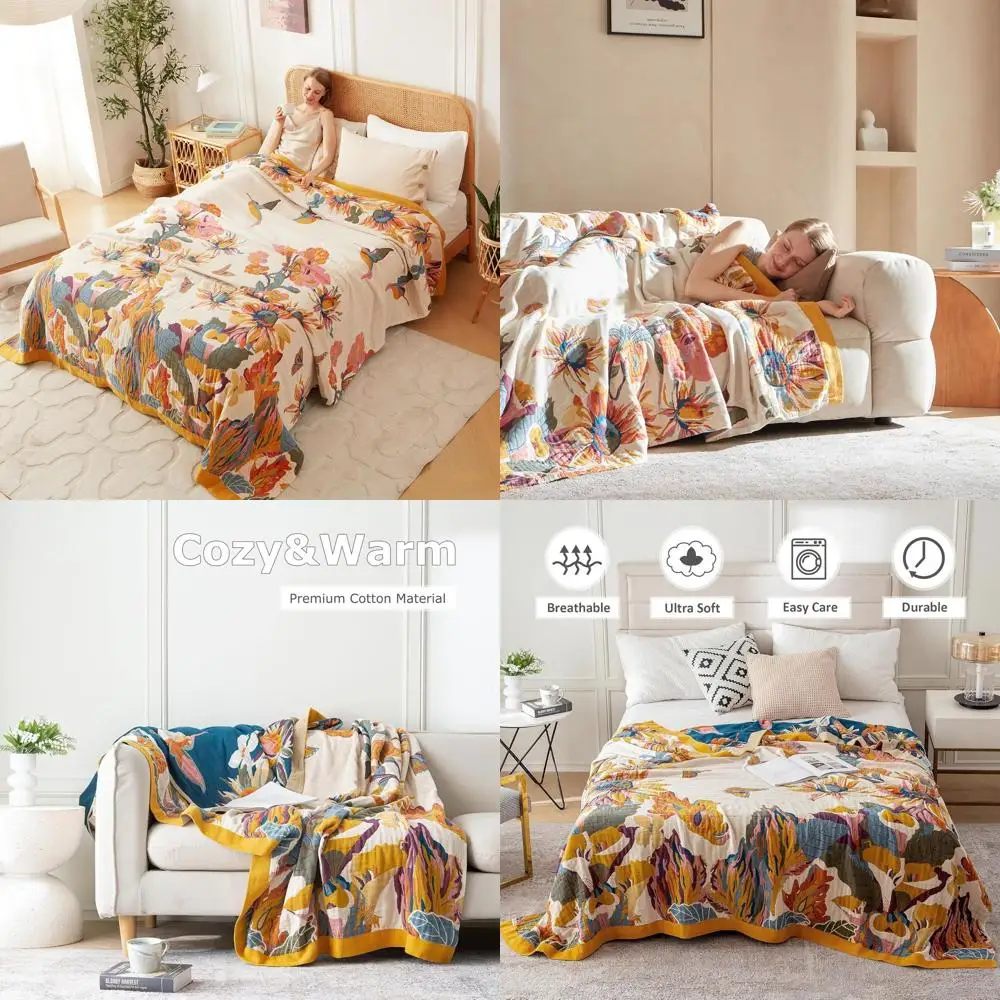 

Хлопковое одеяло размера «queen-size» в стиле бохо с цветочной вышивкой и бабочкой, 90x90, всесезонное мягкое одеяло для постельного белья и дивана