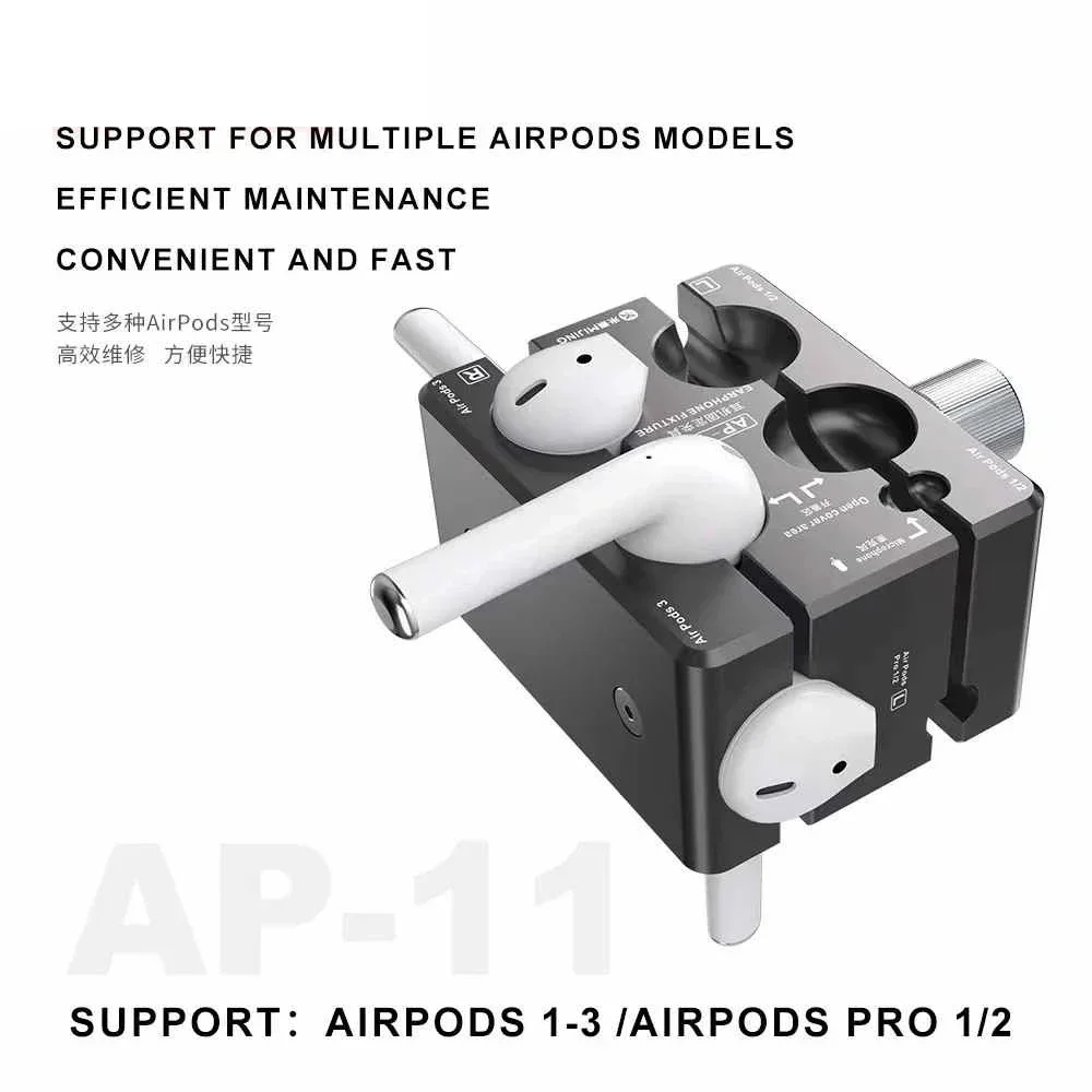 Mijing AP-11 تركيبات إصلاح سماعات الأذن لأجهزة AirPods 1/2/3 Airpods Pro 1/2 بطارية ميكروفون إزالة فتح محاذاة قوس أداة