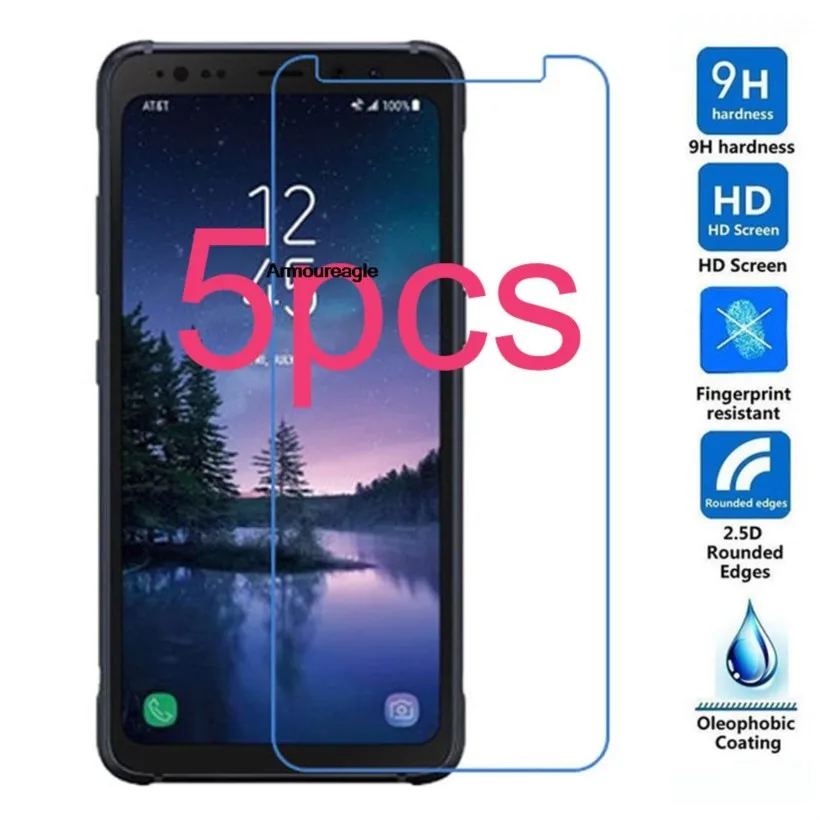 5pcs for samsung galaxy s8 active tempered glass 9h protective film explosion-proof lcd screen protector guard cover shield