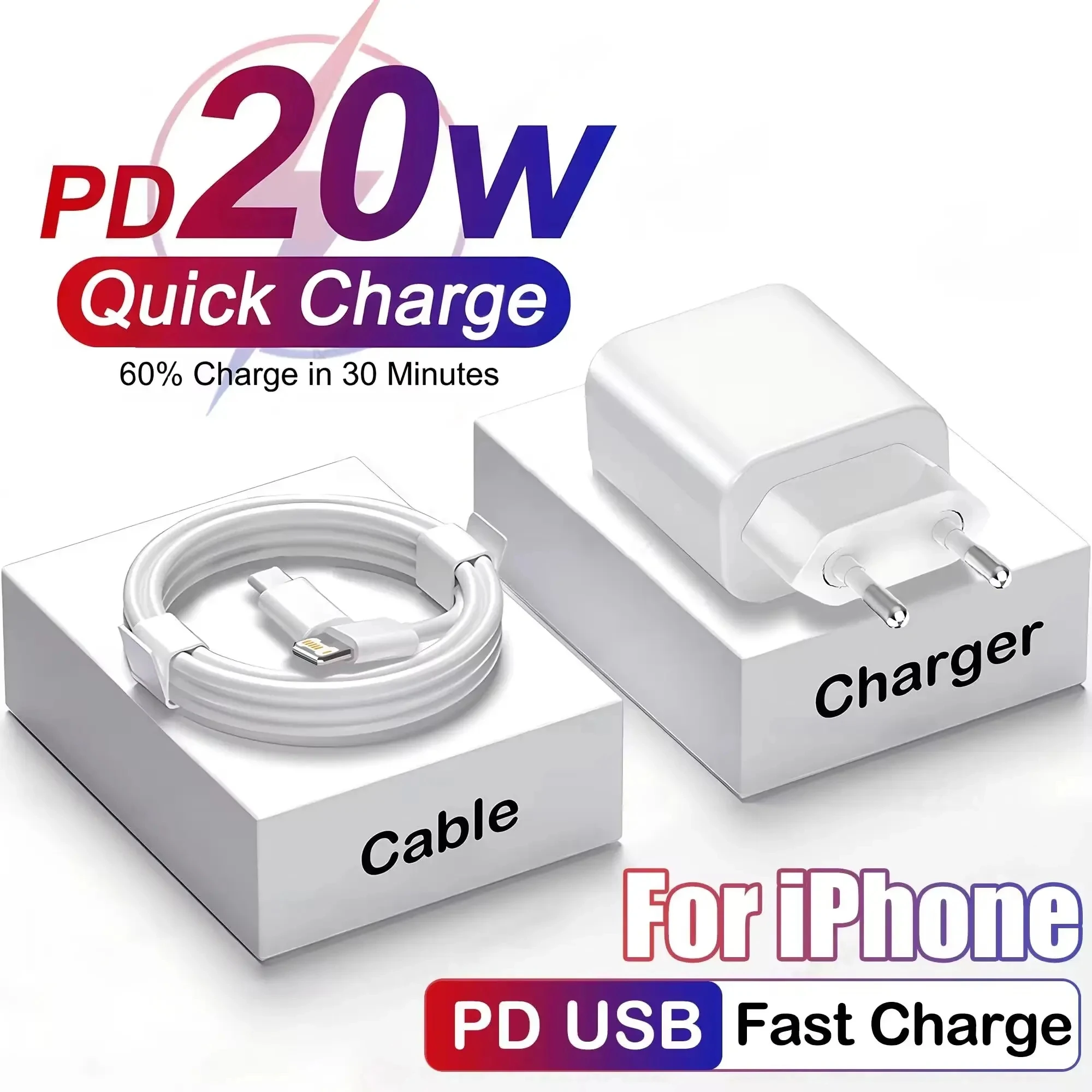 PD 20W Fast Charger For Apple iPhone 14 13 12 11 Pro Max Mini 7 8 Plus XR Type C Cable Fast Charging Date Cord Phone Accessories