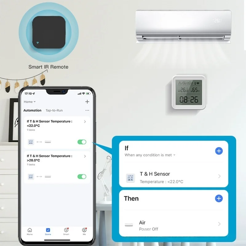 XIAOMI Tuya Zigbee WiFi Sensor Kelembaban Suhu Higrometer Detektor Termometer Gaya Hidup Pintar Remote Control 2025 Baru