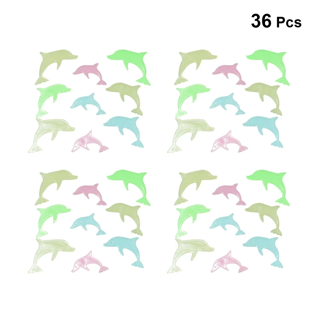 

36Pcs Night Glow Dolphin Wall Stickers Premium Fluorescent Decorative Decals for Bedroom Room Party Home Decoration