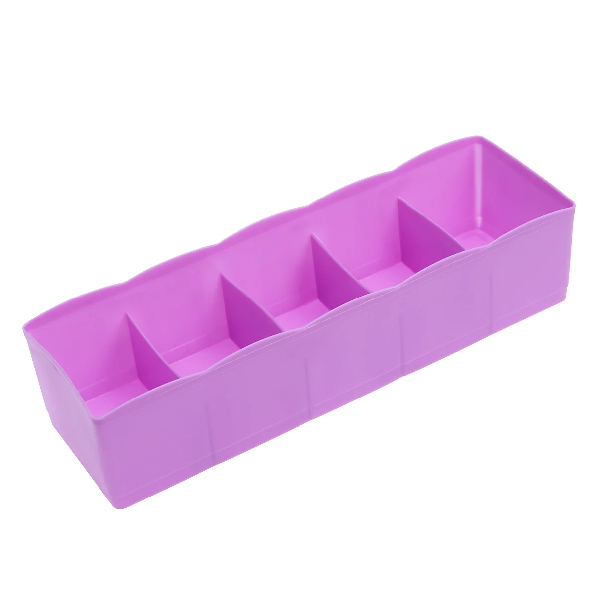 

Multi-function Five Grids Plastic Socks Ties Separator Organizer Case Desk Drawer Closet Organizer Storage Box (Purple