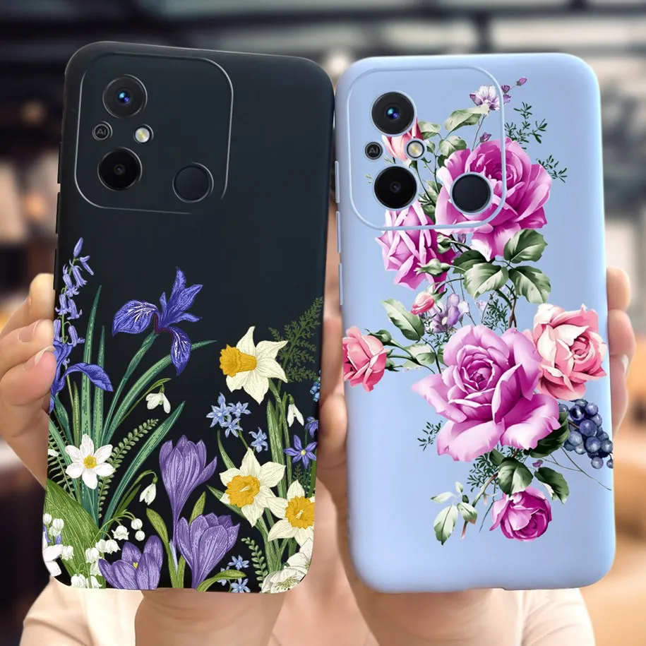 Redmi 12C Case Beautiful Flower Soft Silicone Slim Phone Case For Xiaomi Redmi 12C 2023 Fundas For Redmi 11A Redmi12C 4G Housing