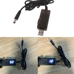 USB Boost Voltages WiFi Router Cable DC5V to 9V 12V 5.5mmx2.1mm Connector Step-up Converter Cord for Speaker Camera 896C