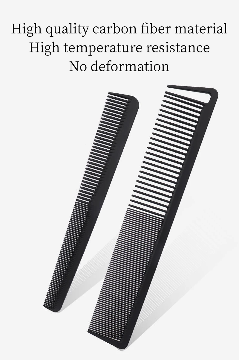 Carbon Faser Haar Schneiden Kamm Coiffeur Professionelle Barber Kämme Hohe Temperatur Widerstand Friseur Friseur Pinsel – Detail 7