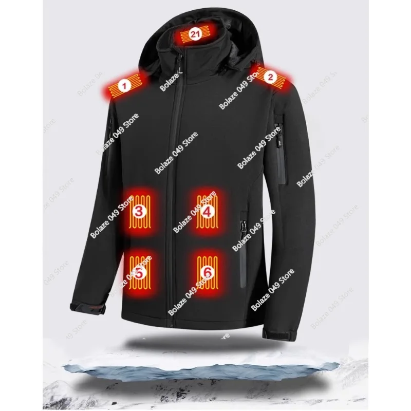 

21-зонная куртка с подогревом, спортивное пальто на открытом воздухе, зимняя мотоциклетная куртка с подогревом для мужчин и женщин