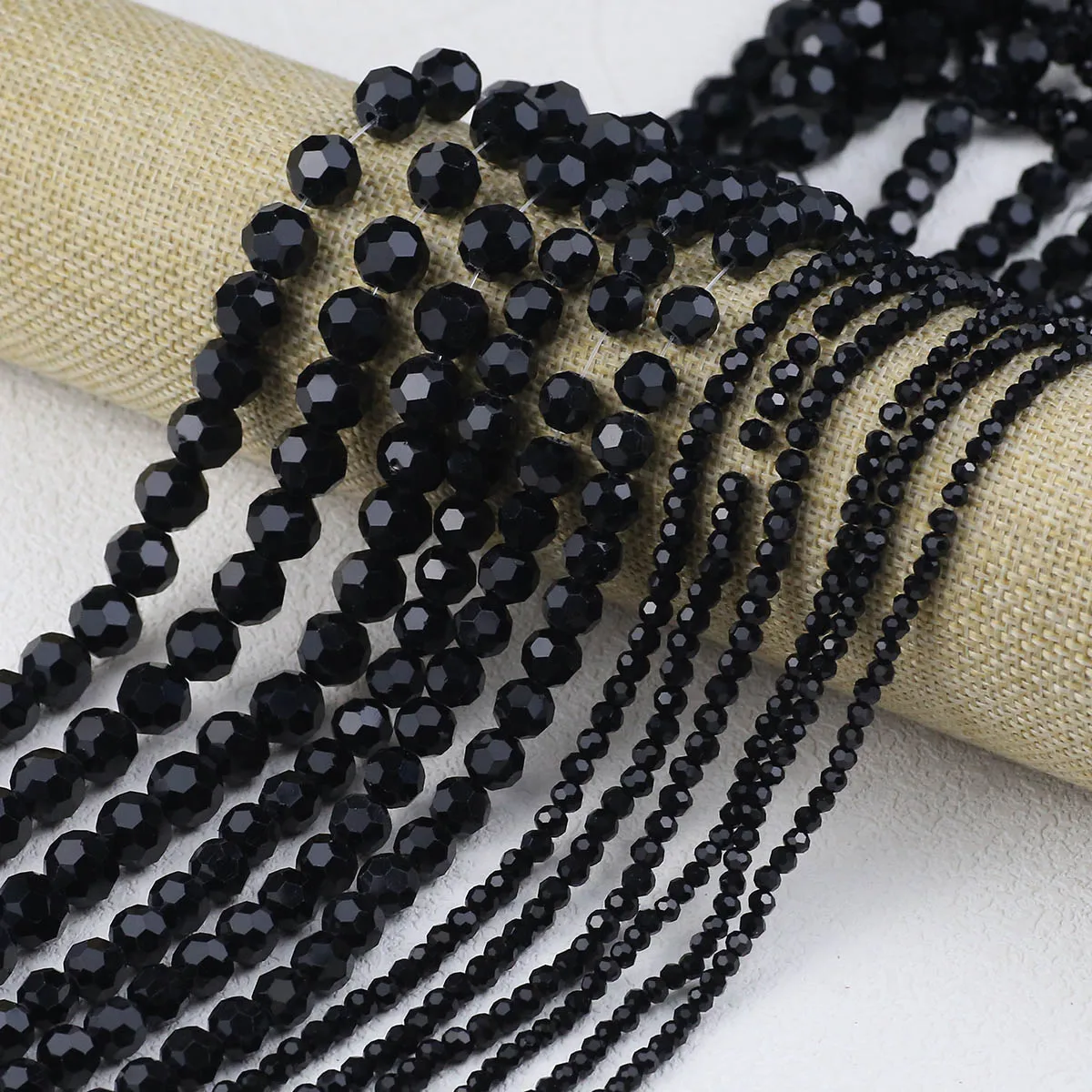 3/4/6/8/10mm Black Austrian Crystal Faceted Ball Bead Glass Spacer Loose Beads For Jewelry Earrings Bracelets DIY Accessories