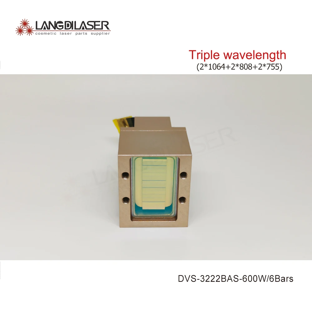 

DVS-3222BAS-Triple-Wavelength-Mixed-Assemble-Diode-Laser-Stack Include 1064nm&755&808nm Bar Total Output Power 600W