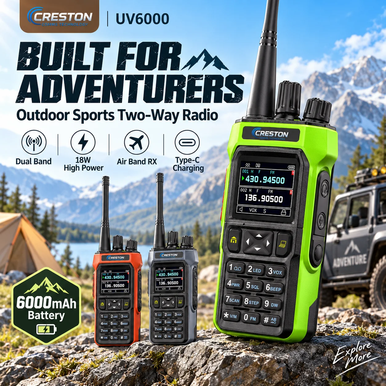 creston-uv6000-handheld-long-range-walkie-talkie-18w-dual-band-radio-199ch-one-key-frequency-match-6000mah-battery-fm-receiver