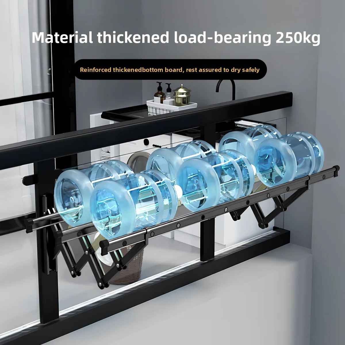 Space Saving Foldable Side Wall Clothes Rack Balcony Mounted Laundry Drying Hanger