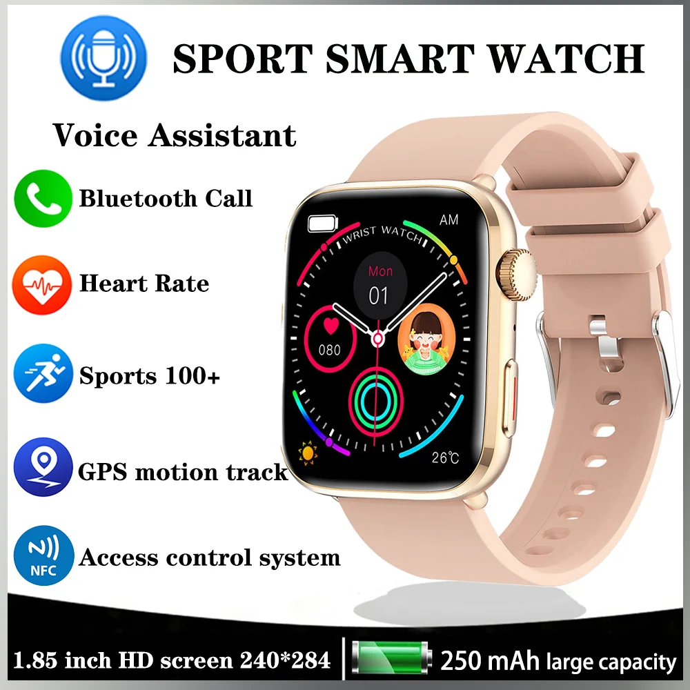 

Xiaomi Mijia NFC Смарт-часы женские 1,85 дюйма GPS трек движения мониторинг сердечного ритма Bluetooth звонки водонепроницаемые умные часы 2025