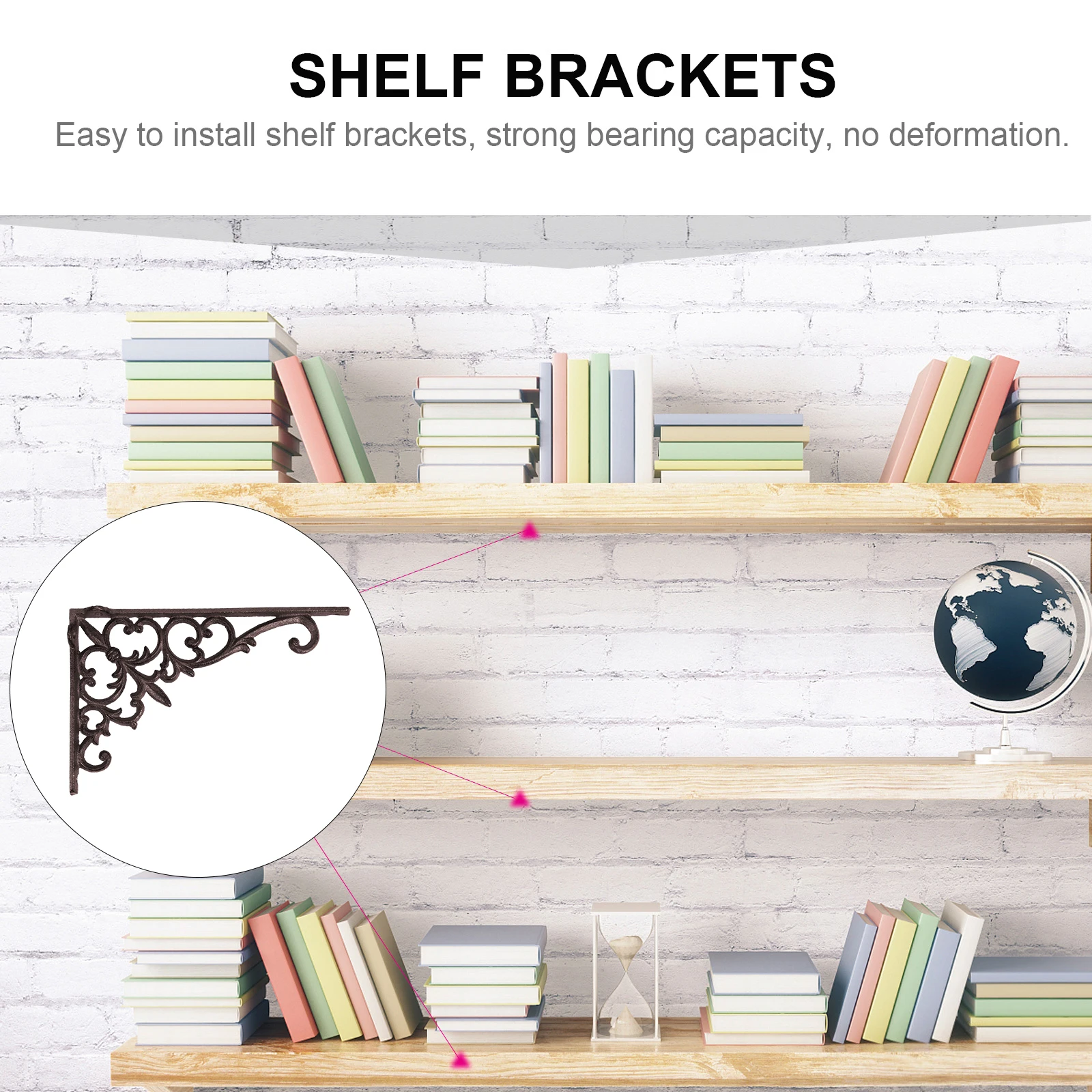 

2 Pcs Iron Corner Brackets for DIY Floating Shelves Modern White Wall Mount Heavy Duty Metal Shelving Hardware