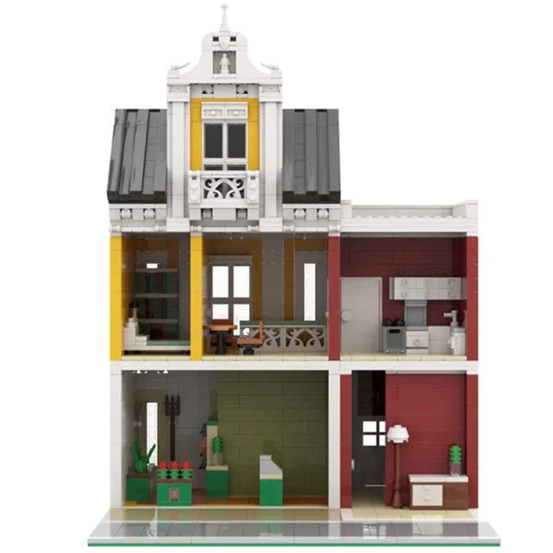 Moc-bloques de construcción modulares para niños, vista de calle, tienda de jardinería, ladrillos técnicos, montaje de bricolaje, juguetes de construcción para niños, regalos de vacaciones