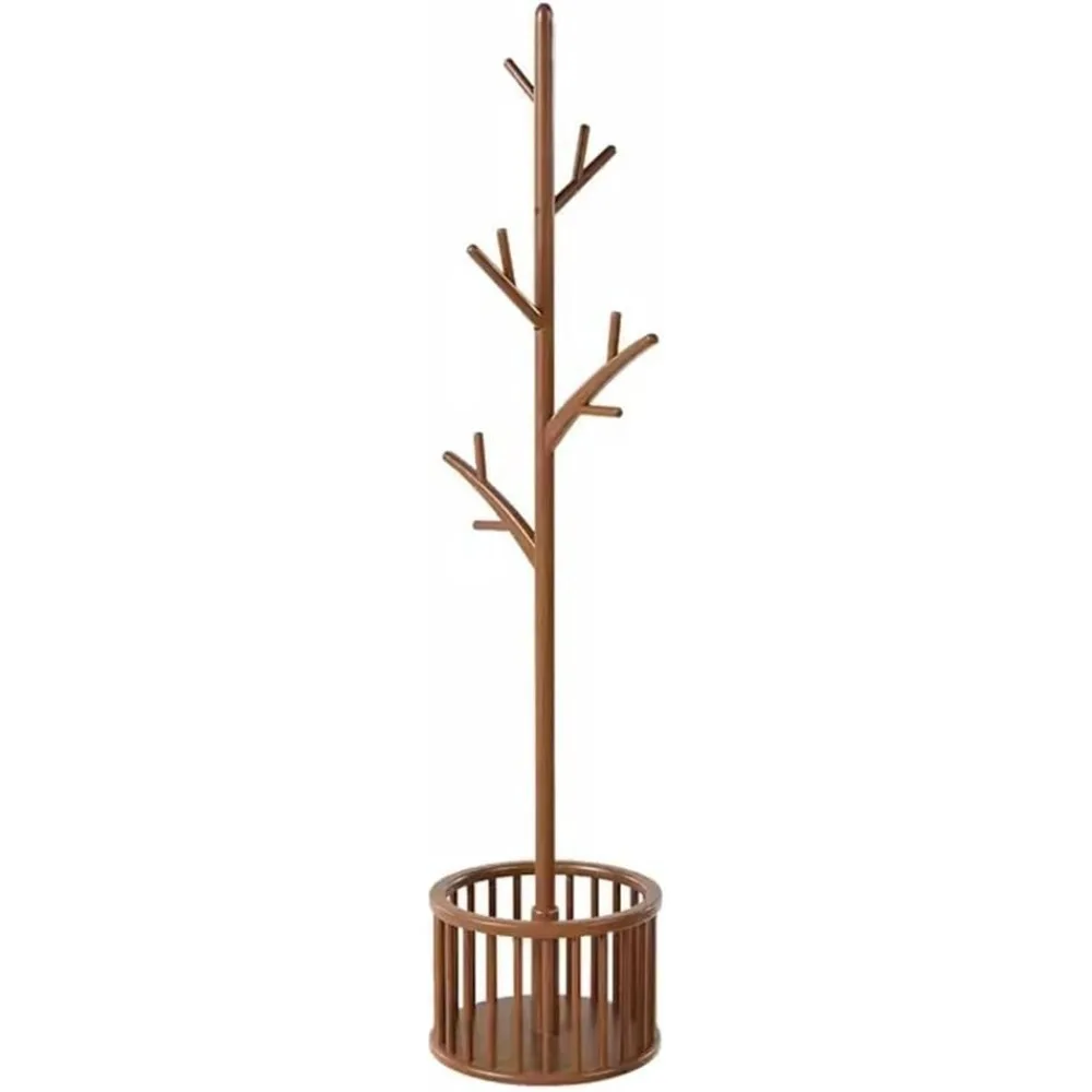 

Coat Racks Solid Wood Coat Hanger Stand Floor Hooks for Hanging Coats, Coat Rack Stand Bedroom Removable Dirty Clothes Basket Sh