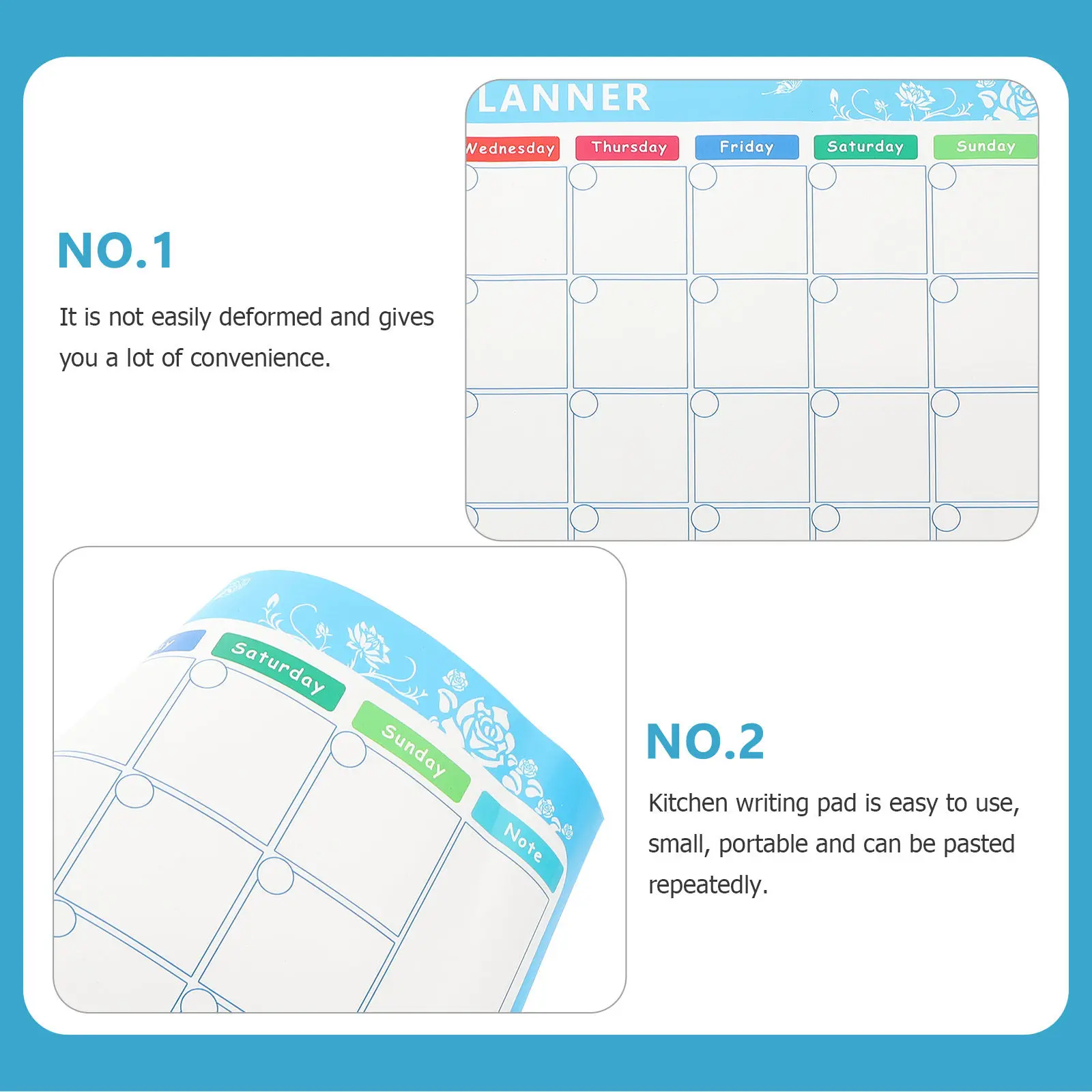 

Magnetic Writing Board for Fridge Dry Erase Calendar Planner Kitchen Organization Reminder Note Taking Surface