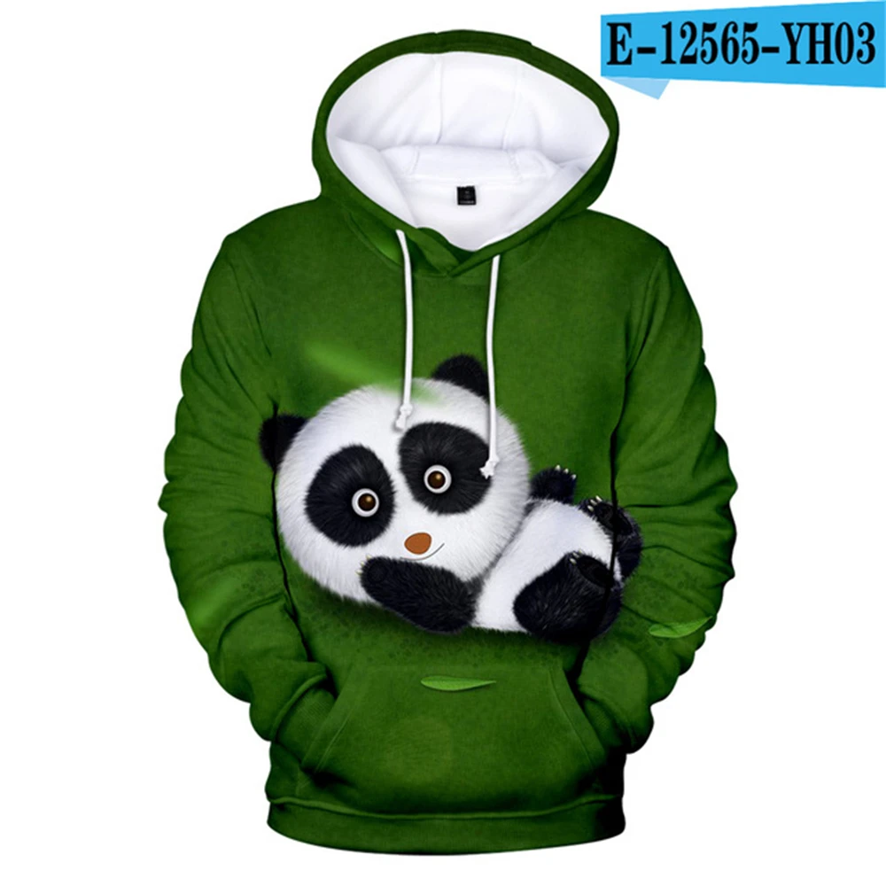 4 To 14 Years Kids Hoodies Cute Panda 3d Print Hooded Sweatshirt boys girls Harajuku Cartoon Hoodies Children Pullover Clothing