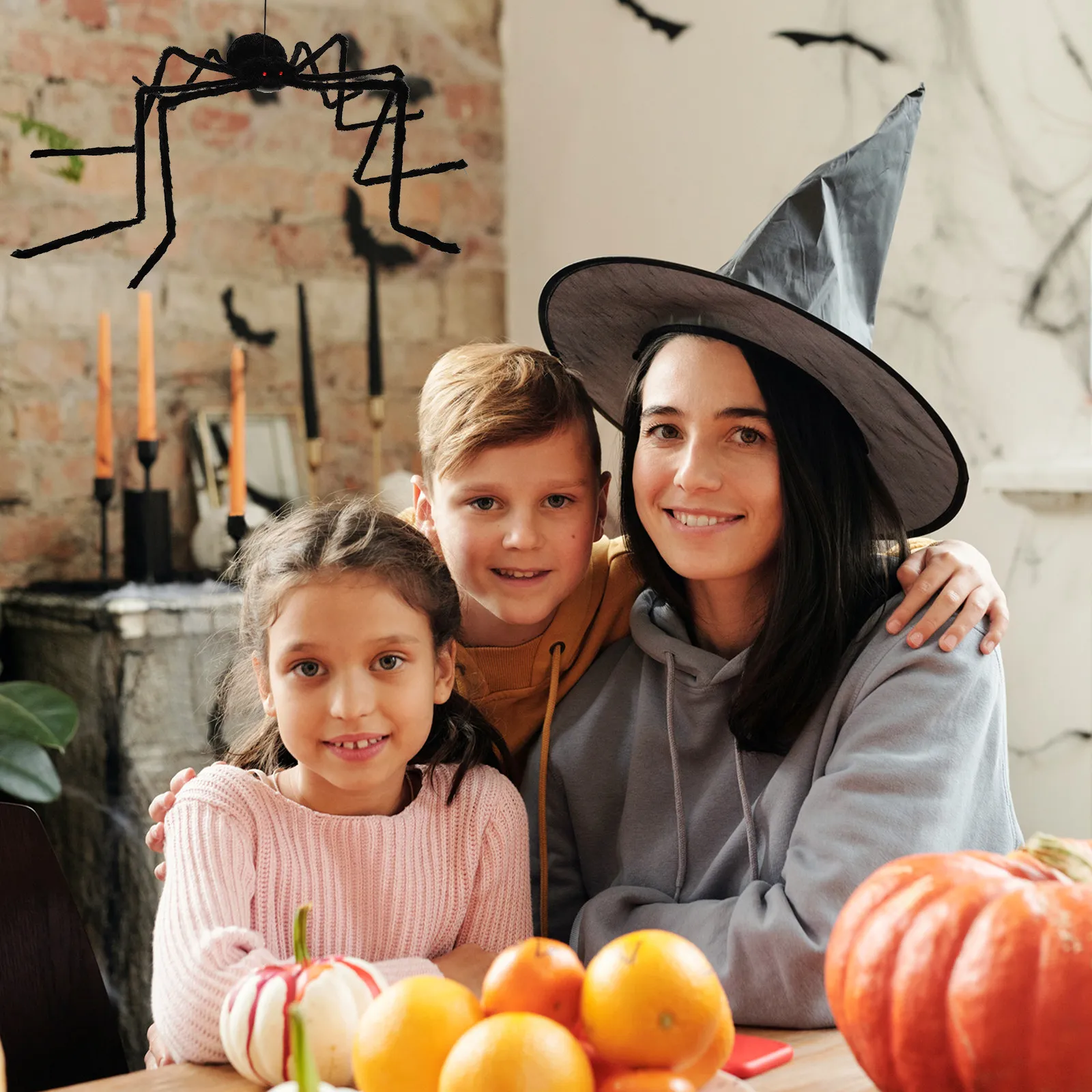 

1Pcs Black Vibrate Spider Halloween Decor Prop Glowing Eyes Scary Simulation for Party Indoor Pretend Play Lighting Spider