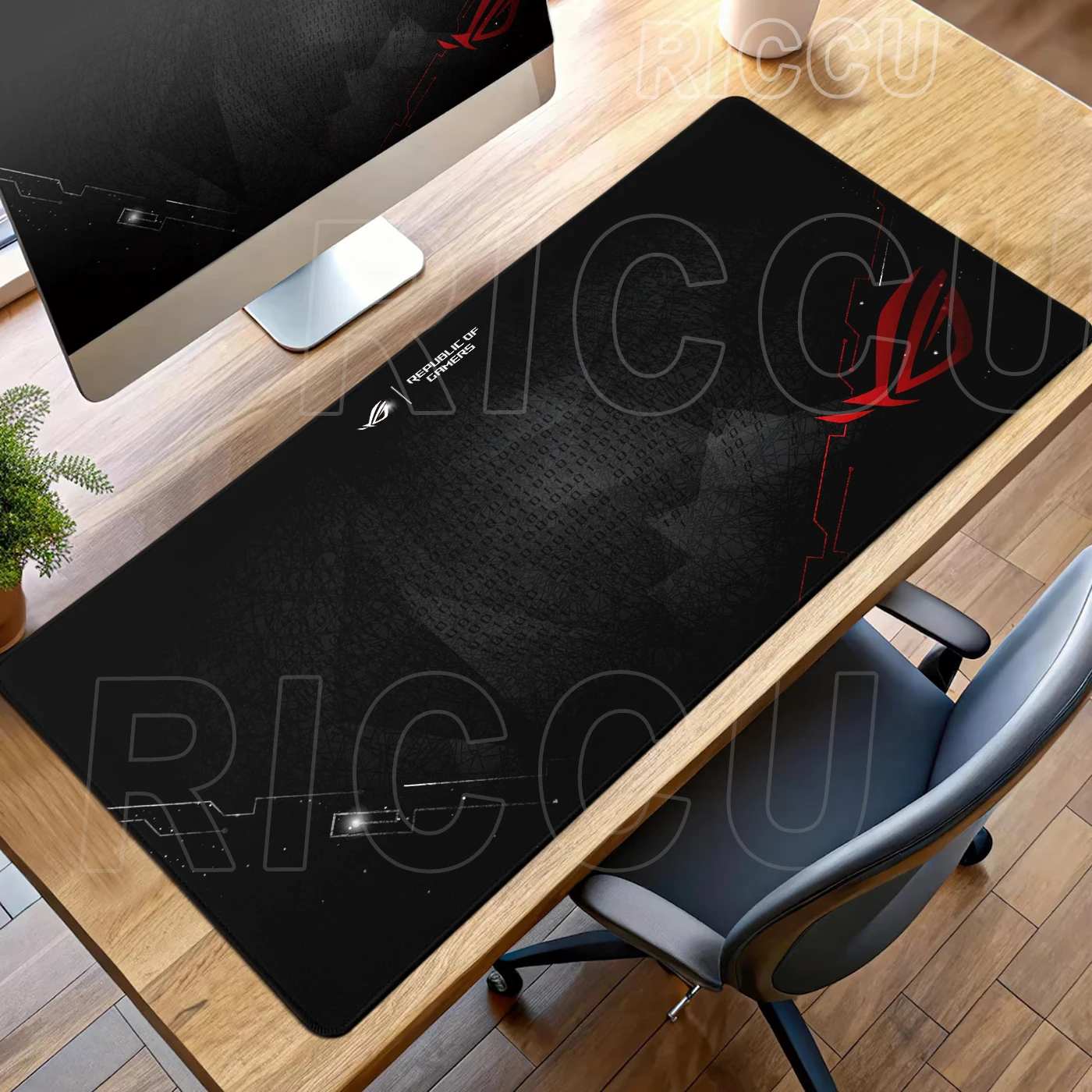 Black White Asus Rog MousePad Office Extended Carpet Gaming Computer Desk Mat Pc Accessories Gamer Mousepad Speed Rubber Mat Rug