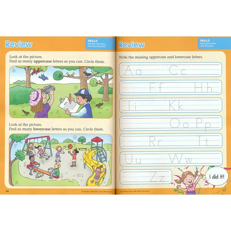 Evan-Moor Top Student، الصف K، كتب الأطفال الذين تتراوح أعمارهم بين 3 4 5 6 كتب مصنفات بخط اليد باللغة الإنجليزية 9781629389745 #2