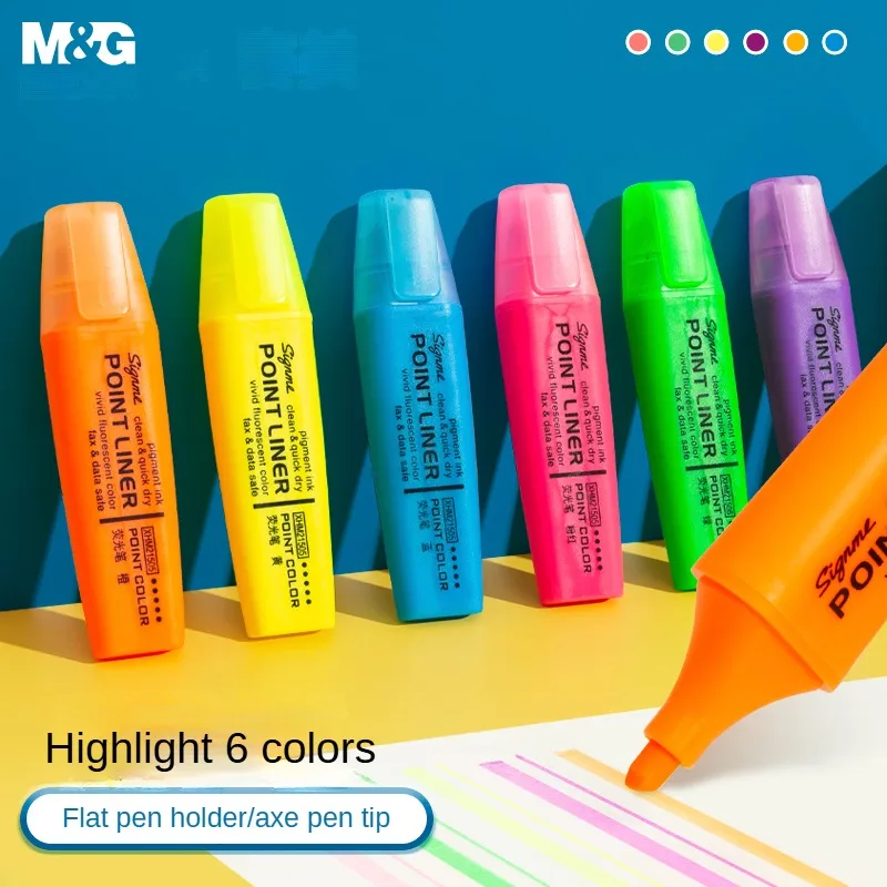 

Маркеры ручные M & G, 6 шт., 6 цветов