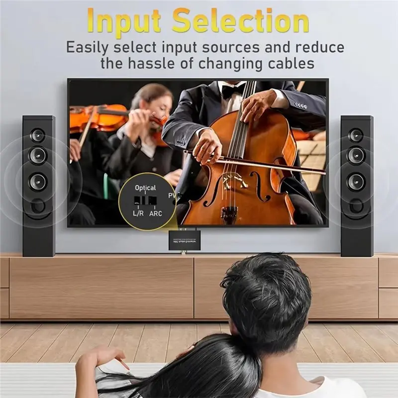 X12A-Soundbar Amplifier Speaker Headphones Compatible 192Khz ARC Digital Audio Extractor Converter For HDTV