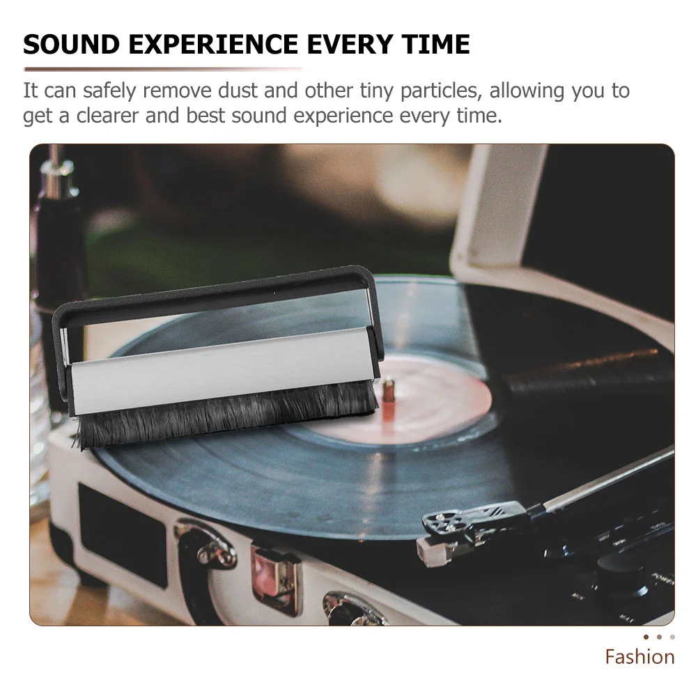 

2Pcs Record Cleaning Brush Portable Vinyl Anti-Static Dust Cleaner Sturdy Carbon Fiber Tool for Clear Sound Vinyl Record Player