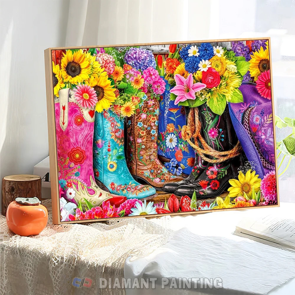 New Arrival Diamond Painting Flower Picture Of Rhinestones Embroidery Shoe Needlework Art 5D DIY Sunflower Mosaic Handmade Hobby