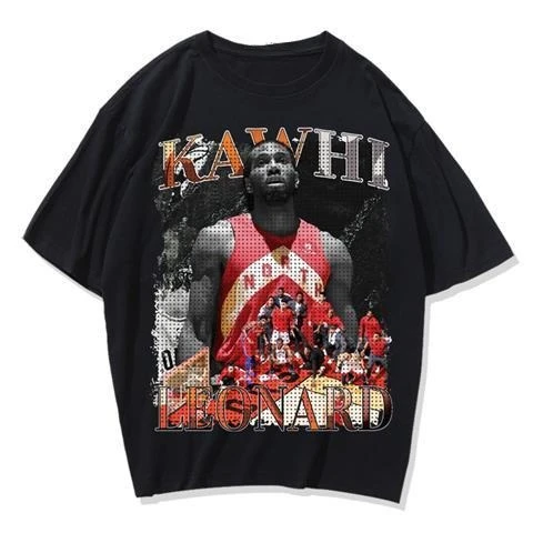 

Мужская футболка с короткими рукавами Basketball Star Leonard's Sports, свободный топ из чистого хлопка