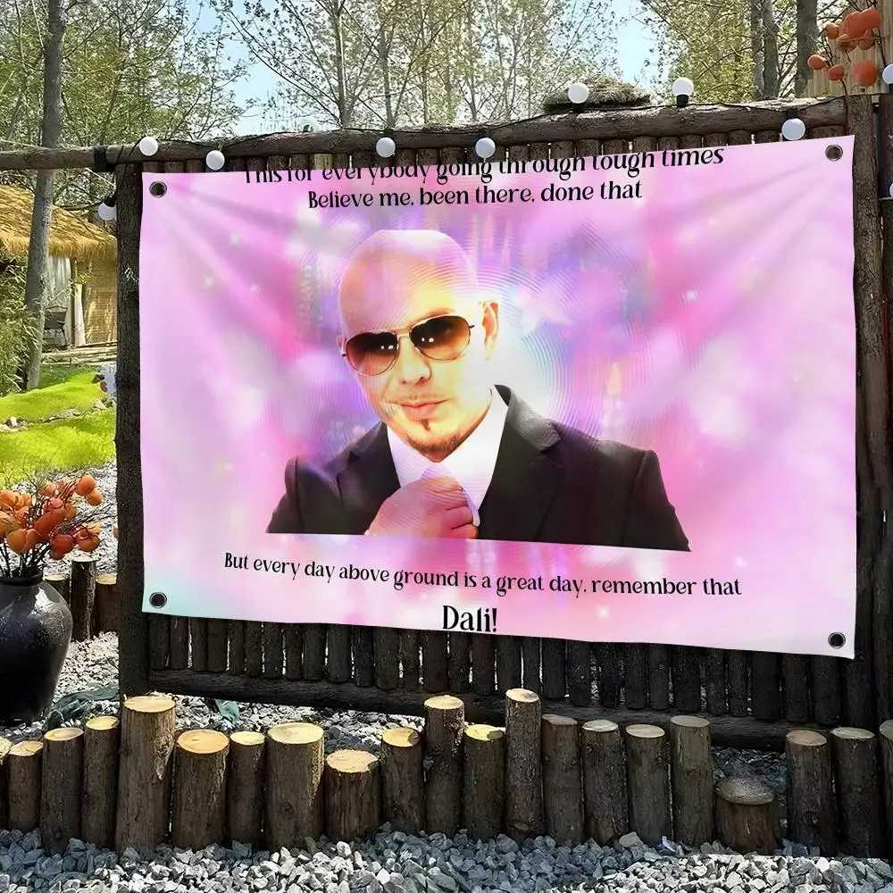 Mr 305 P-Pitbull Worldwide Funny Flags Custom Wall Hanging Background Art Banner For Bedroom Home Living Room Outdoor Decor