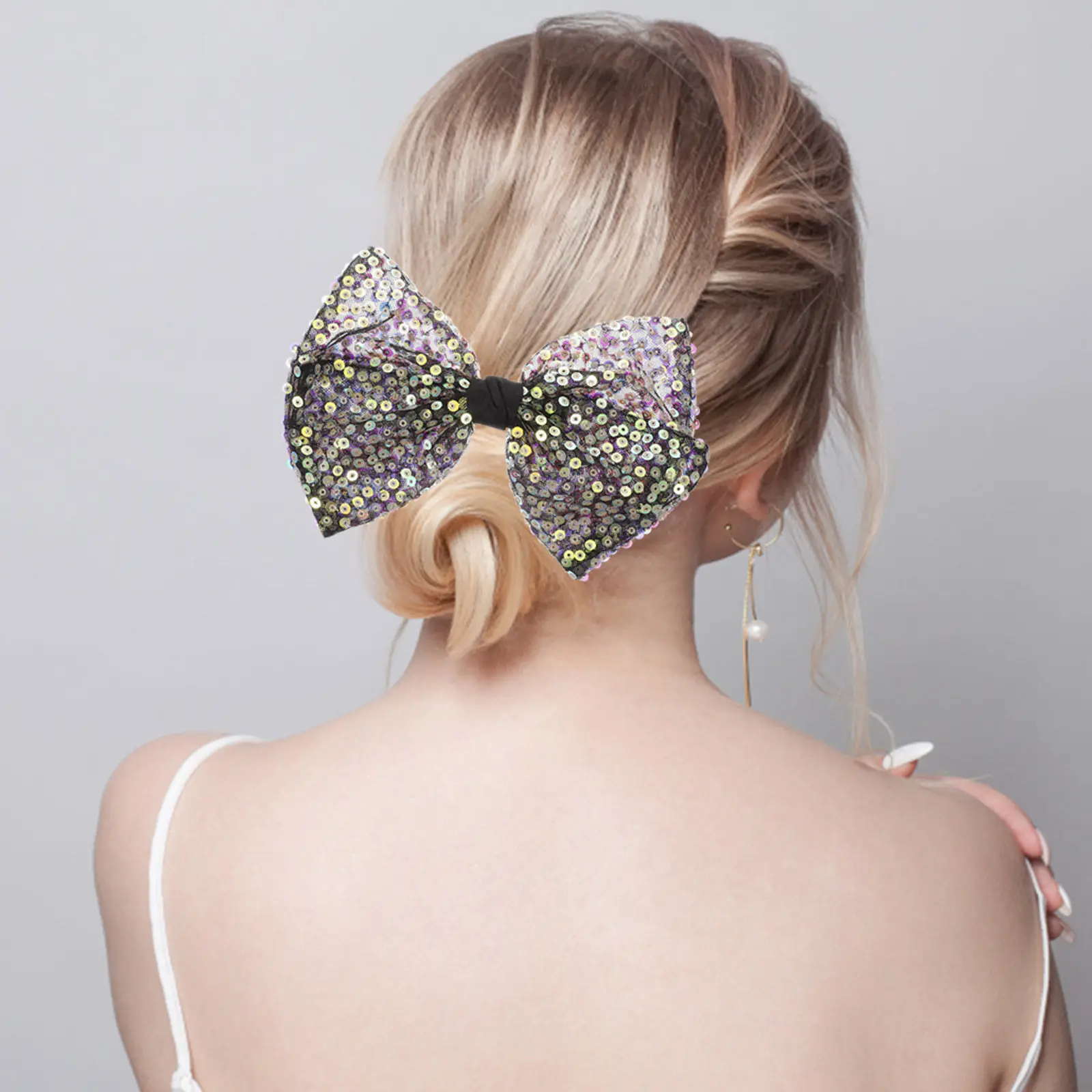 

Butterfly Bow Hair Clip Sequins Bow Clip Cute Hair Accessory Lightweight for Girls Birthday Wedding Special Occasion