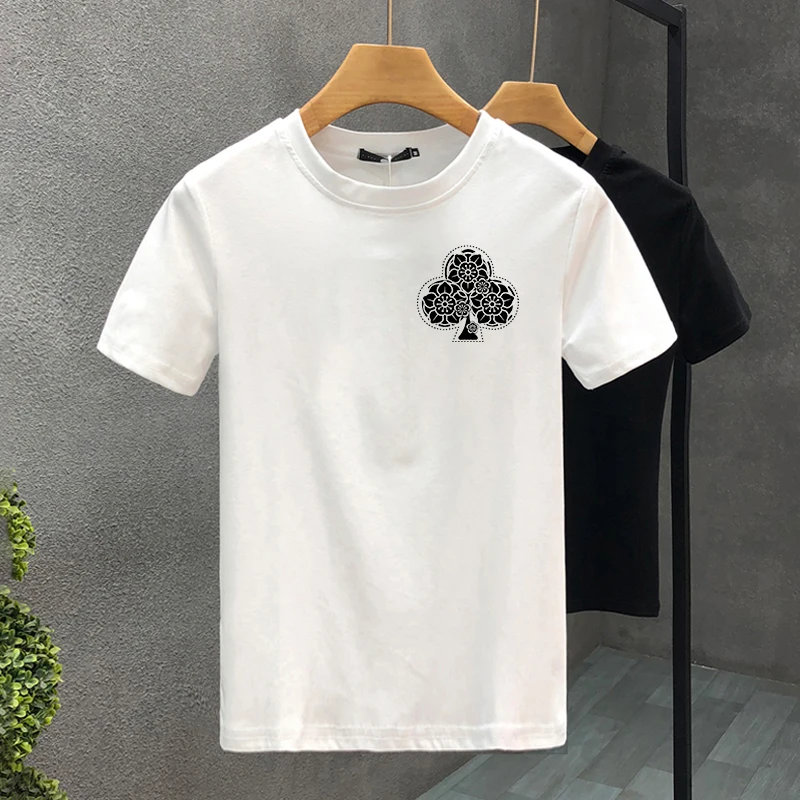 Luxury Brand Poker 100% Cotton High Quality Printing Couple Tees Summer Harajuku For Men/Women Short Sleeve T-shirt Asian Size