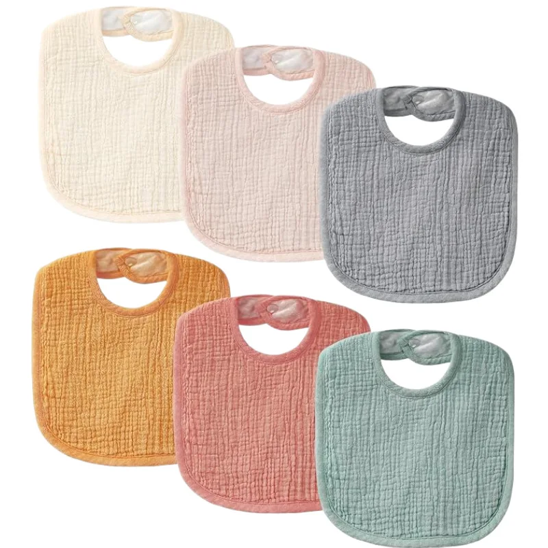 

Мягкие хлопковые детские нагрудники U-образный впитывающий подгузник для мальчиков и девочек, однотонное полотенце для кормления, нагрудник для новорожденных, дышащий фартук