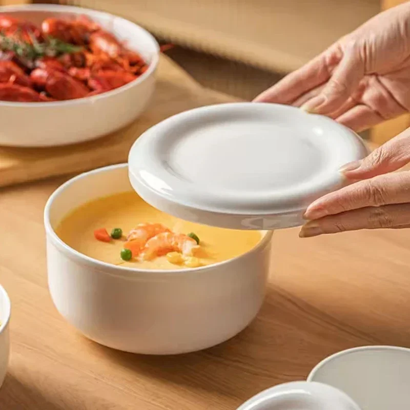 Creative Solid Color Ceramic Egg Bowls Light Luxury Restaurant Dessert Bowl Home Delicious Dishes Soup Bowl Unique Tableware