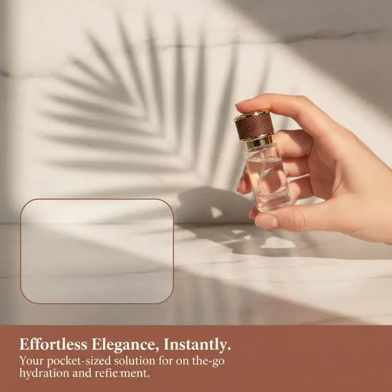 Leere Glas-Duftsprayflasche 20ml mit Schraubverschluss aus Leder, feiner Nebel, nachfüllbarer Parfümbehälter für Reisen – Detail 4