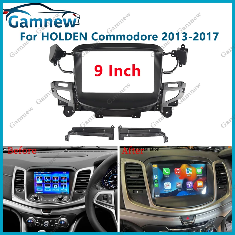 9 Inch Car Frame Fascia Adapter Android Radio Dash Fitting Panel Kit For HOLDEN Commodore 2013-2017