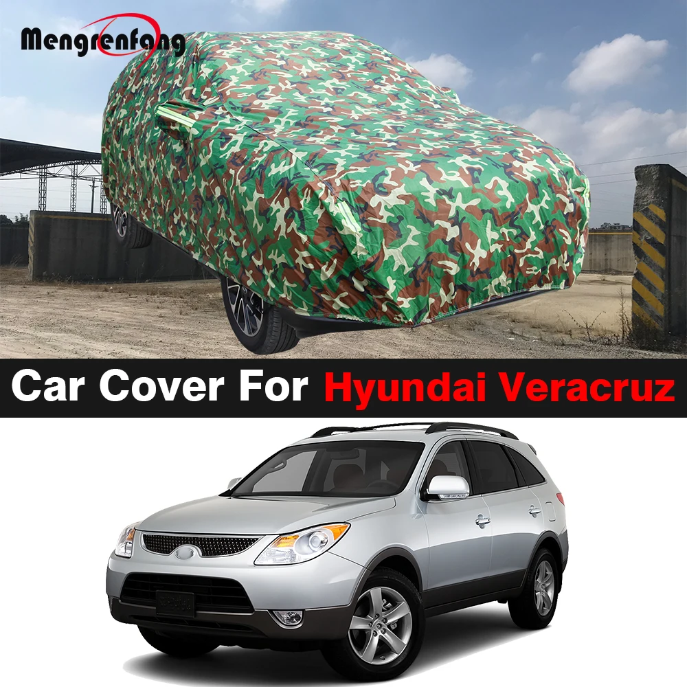 Camouflage Car Cover For Hyundai Veracruz ix55 2006-2023 Sun UV Snow Rain Scratch Prevent Waterproof SUV Cover Windproof