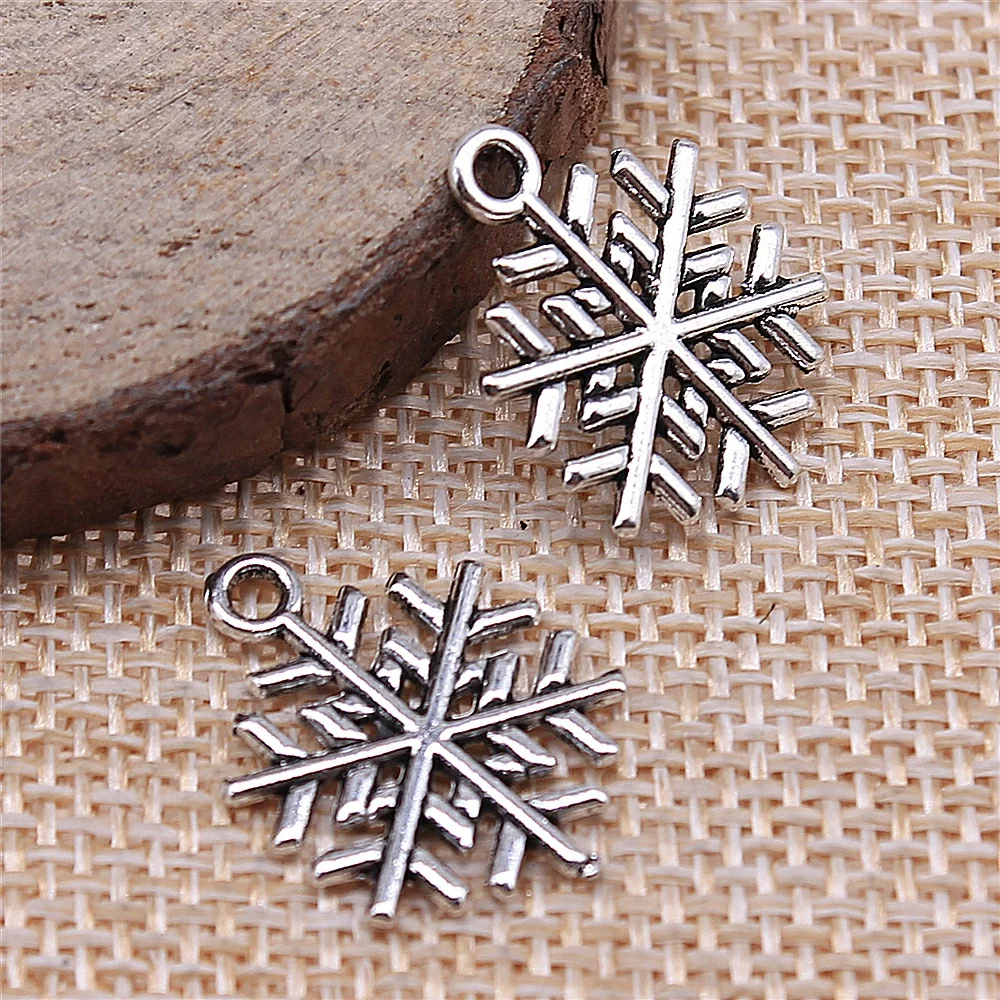 WYSIWYG 20pcs 19x15mm 3 Colors Antique Gold Color Antique Silver Color Antique Bronze Christmas Snowflake Charms