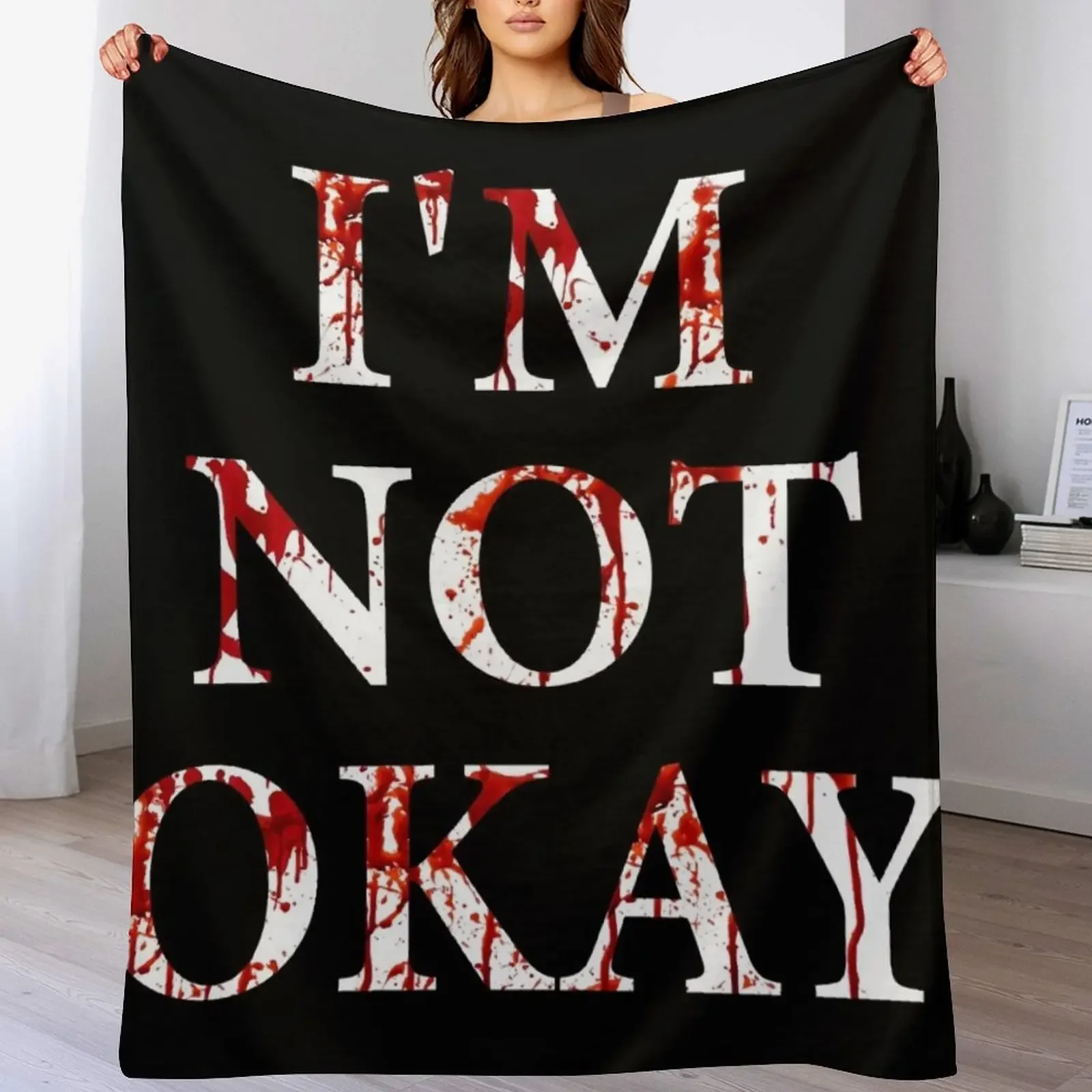 

Bad day i'm not okay Throw Blanket Furry anime christmas gifts Large Blankets