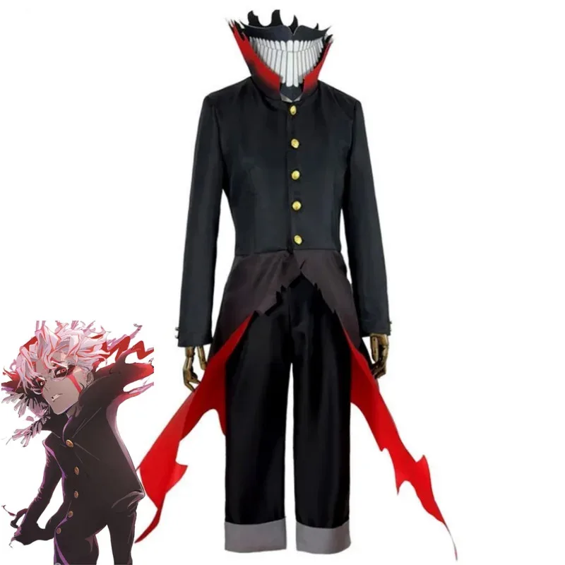 Kostum Cosplay Anime Da Dan Takakura Ken Mantel Kekuatan Nenek Okarun Pakaian Merah Hitam Masker Wig Pesta Halloween ir;l5