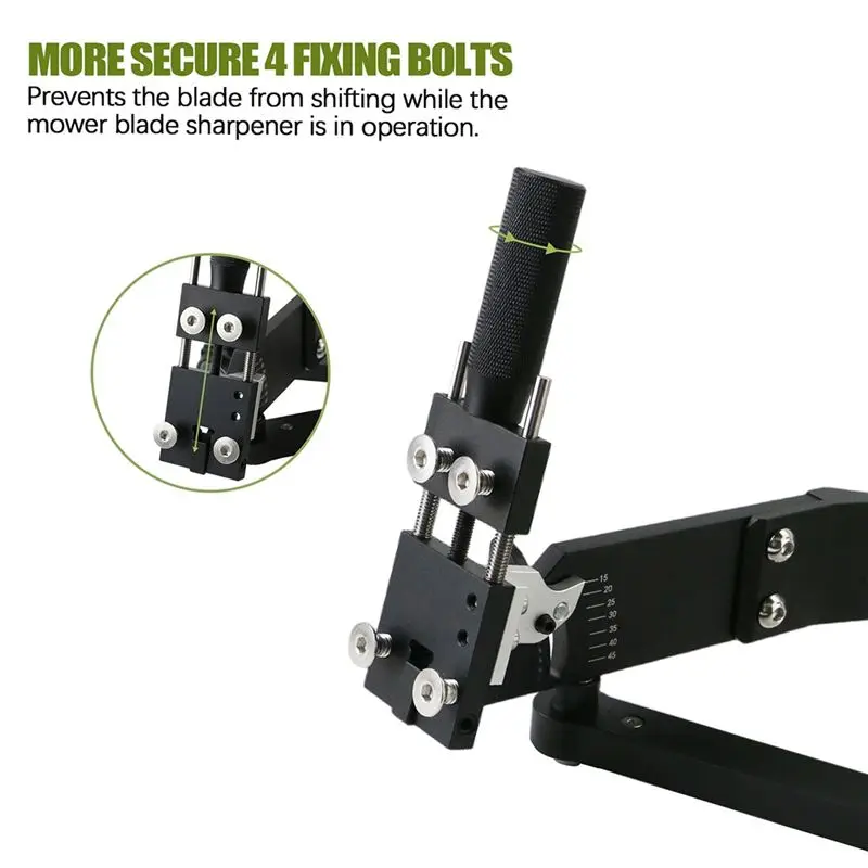 A60F-Lawn Mower Blade Sharpener 15°-45° Adjustable Straight Type Mower Blade Sharpener Lawn Mower Tools